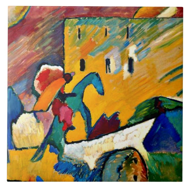 Azulejo De Cerâmica Kandinsky: Improvization 3, landscape painting (Frente)