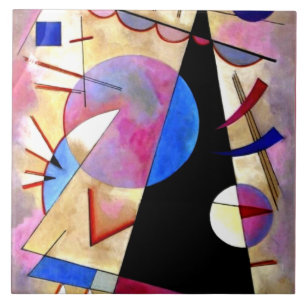 Azulejo De Cerâmica Kandinsky - Pinks e Blues do Cubismo Abstrato