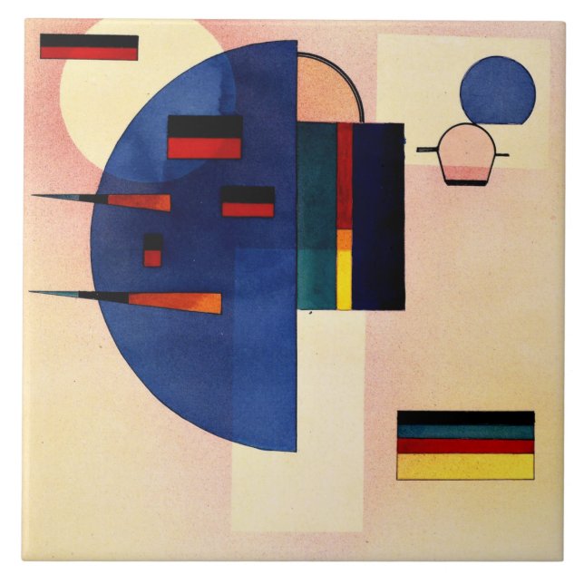 Azulejo De Cerâmica Kandinsky - Pintura popular e calma, (Frente)