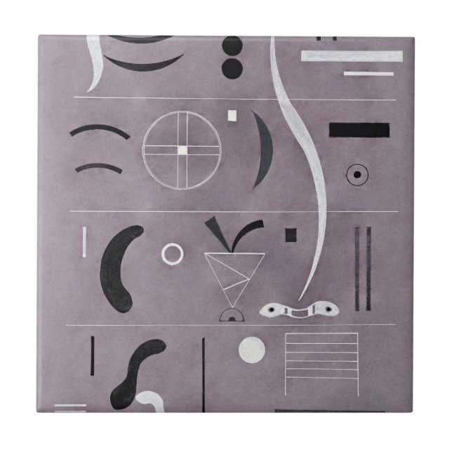 Azulejo De Cerâmica Kandinsky - Quatro Partes, (Frente)