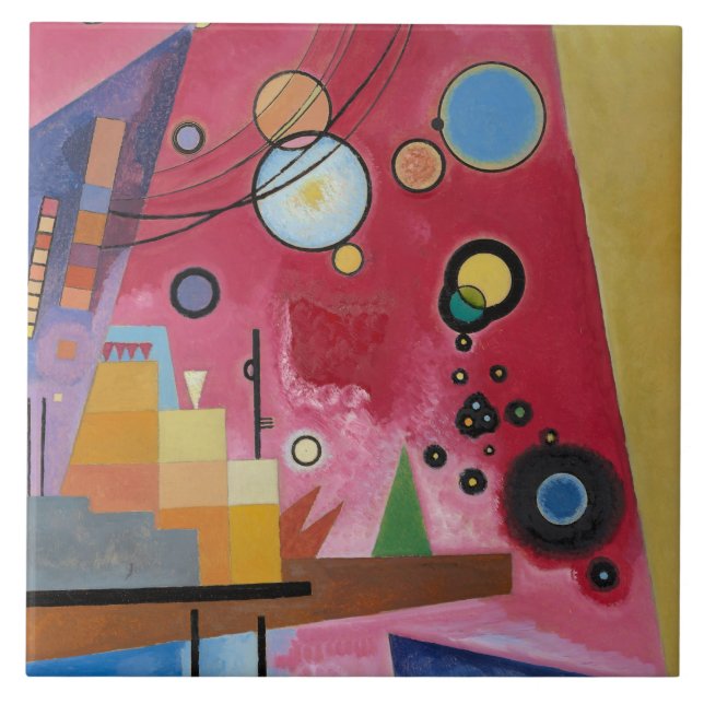 Azulejo De Cerâmica Kandinsky - Vermelho Intenso (Frente)