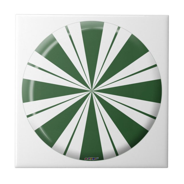 Azulejo De Cerâmica Kandy de Stripe de Spearmint (Frente)