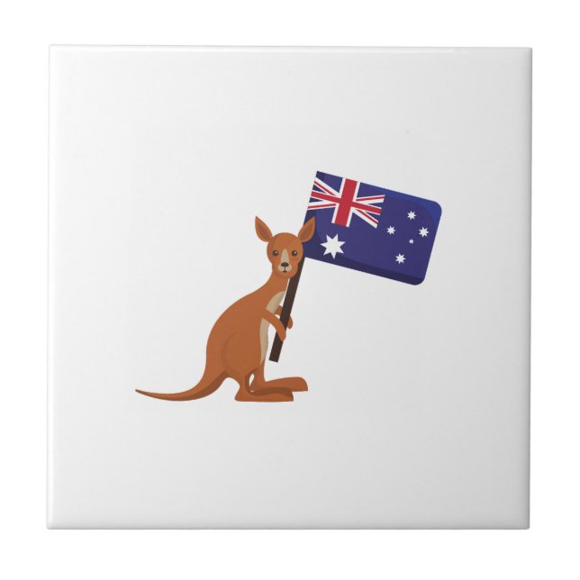 Azulejo De Cerâmica kangaroo australia flag (Frente)