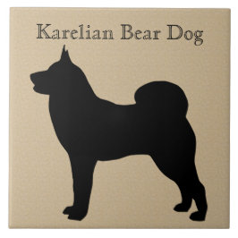 Azulejo De Cerâmica Karelian Bear Dog Silhouette