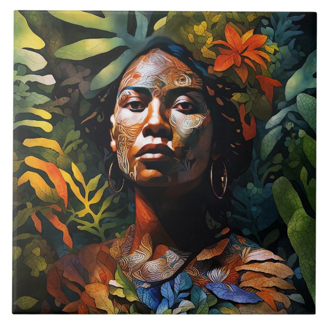 Azulejo De Cerâmica "Karuma" Sonho Selvagem - Mulheres Na Amazônia (Frente)