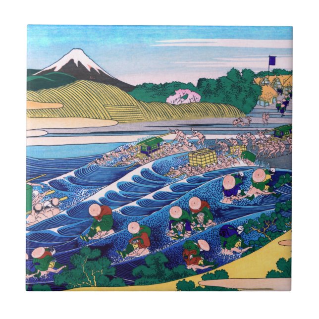 Azulejo De Cerâmica Katsushika Hokusai - Fuji do Kanaya no Tokaido (Frente)