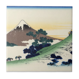 Azulejo De Cerâmica Katsushika Hokusai. O Inume Pass no Kai Provinc