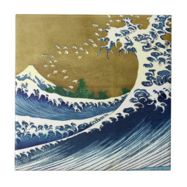 Azulejo De Cerâmica Katsushika Hokusai - Onda Grande Colorida