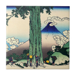Azulejo De Cerâmica Katsushika Hokusai - Passagem de Mishima na proví