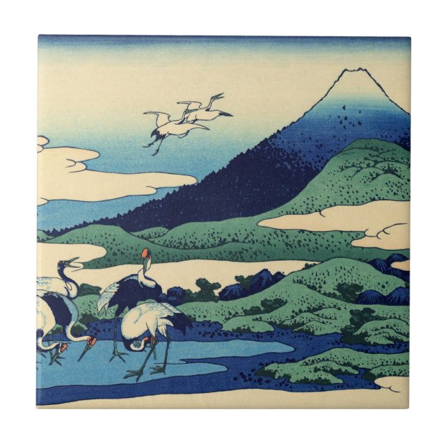 Azulejo De Cerâmica Katsushika Hokusai - Umegawa na província de Sagam (Frente)