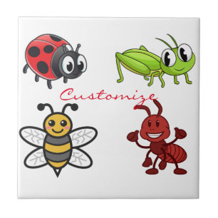 Azulejo De Cerâmica Kawaii Insetos Thunder_Cove