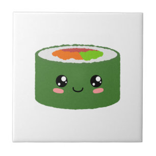 Azulejo De Cerâmica Kawaii Sushi
