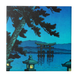 Azulejo De Cerâmica Kawase enluarada japonês legal do hasui do mar da