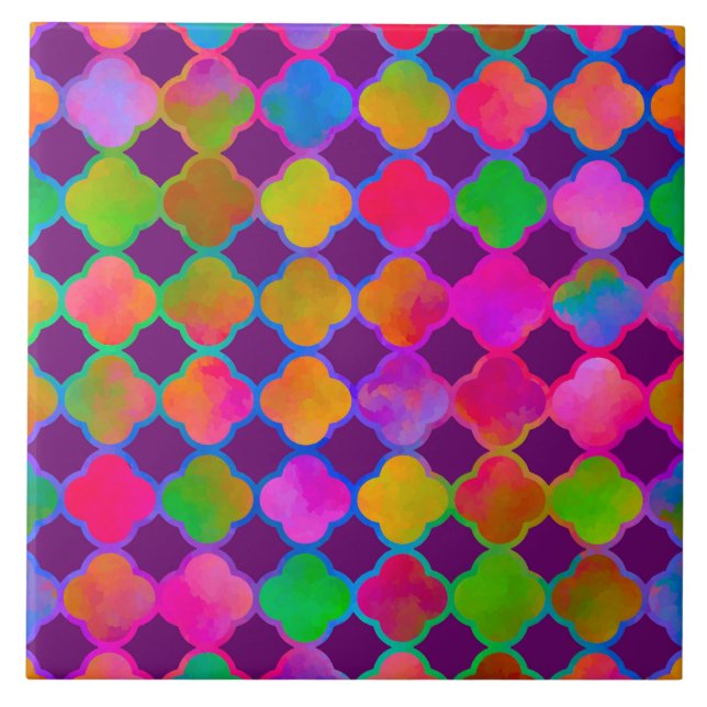 Azulejo De Cerâmica Kazbar Cor Profundo Roxo (Frente)