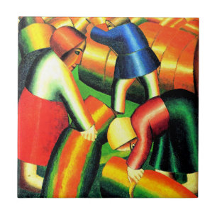 Azulejo De Cerâmica Kazimir Malevich--Colheita,