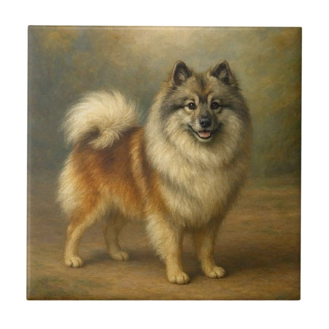 Azulejo De Cerâmica Keeshond (Frente)