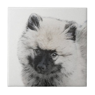 Azulejo De Cerâmica Keeshond Puppy Drapy - Arte Cachorro Original Boni