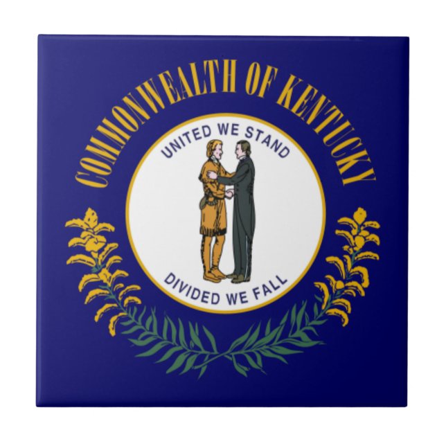 Azulejo De Cerâmica Kentucky: Bandeira do Estado dos EUA da Comunidade (Frente)