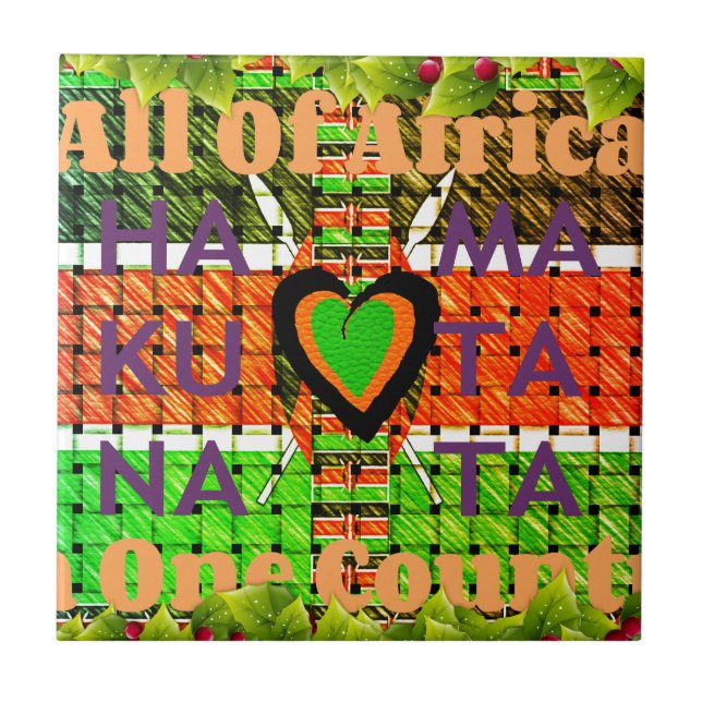 Azulejo De Cerâmica Kenya Hakuna Matata (Frente)