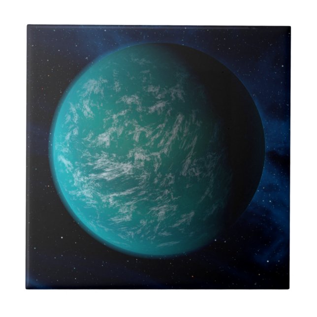 Azulejo De Cerâmica Kepler 22b, Um Planeta Extrasolar. (Frente)
