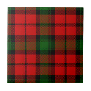 Azulejo De Cerâmica Kerr tartan green xadrez vermelha