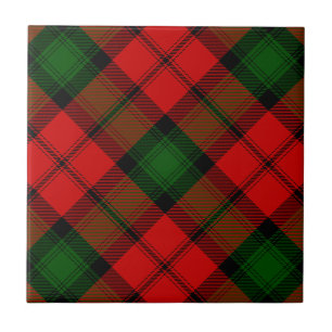 Azulejo De Cerâmica Kerr tartan green xadrez vermelha