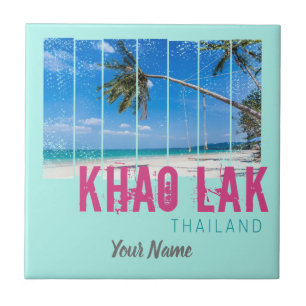 Azulejo De Cerâmica Khao Lak Phang-Nga Tailândia Vintage Beach Souveni