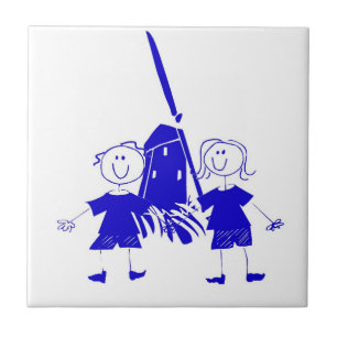 Azulejo De Cerâmica Kids Blue Dutch Stick