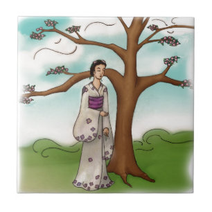 Azulejo De Cerâmica Kimono Girl