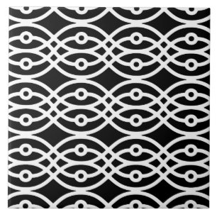 Azulejo De Cerâmica Kimono impressão, branco em preto