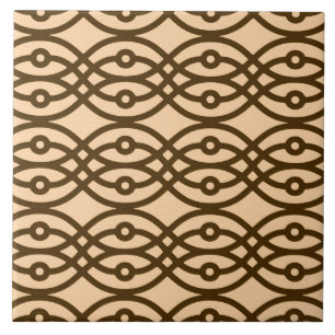 Azulejo De Cerâmica Kimono impressão, pêssego e chocolate