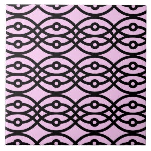 Azulejo De Cerâmica Kimono impressão, rosa-gelo e preto