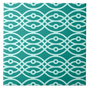 Azulejo De Cerâmica Kimono impressão, turquesa e aqua
