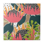 Azulejo De Cerâmica King Protea I<br><div class="desc">Rei Protea I de Melissa Wang. Formas geométricas divertidas e socos de cores vívidas são usados para criar esta arte de abstrato flor. | 159042Z</div>