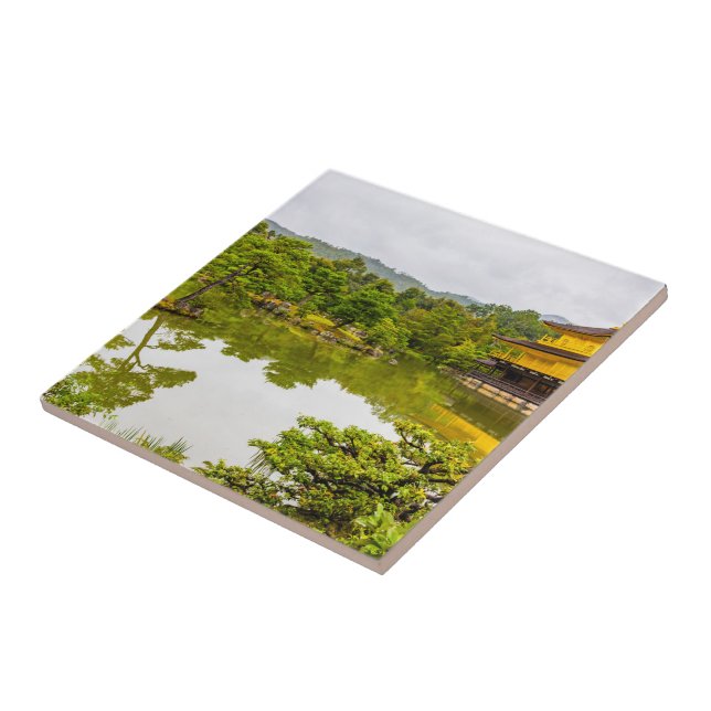 Azulejo De Cerâmica Kinkaku-ji Ou Pavilhão E Pond Do Ouro, Quioto (Lateral)