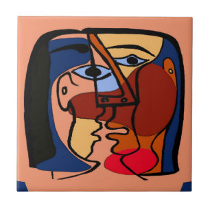Azulejo De Cerâmica Kisses Cubism Abstrato