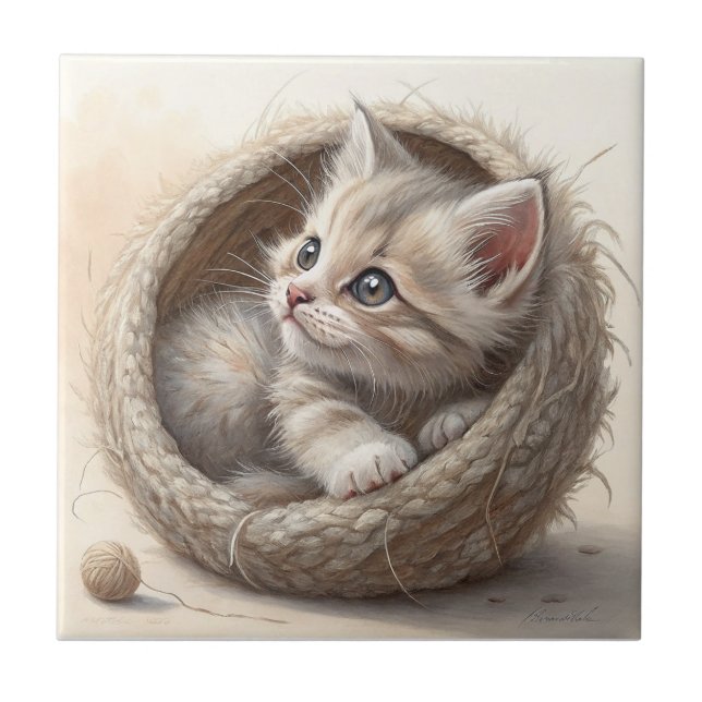 Azulejo De Cerâmica Kitten (Frente)