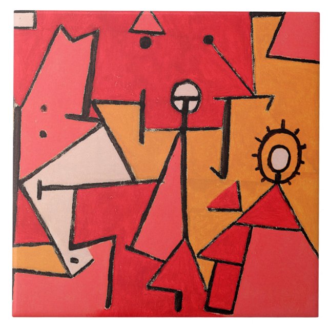 Azulejo De Cerâmica Klee - Calor, pintura famosa, (Frente)