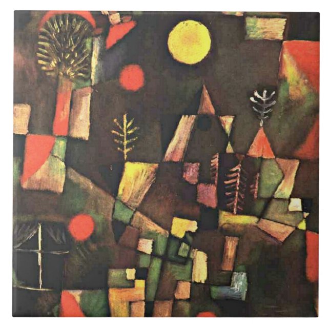 Azulejo De Cerâmica Klee - Lua Cheia, (Frente)