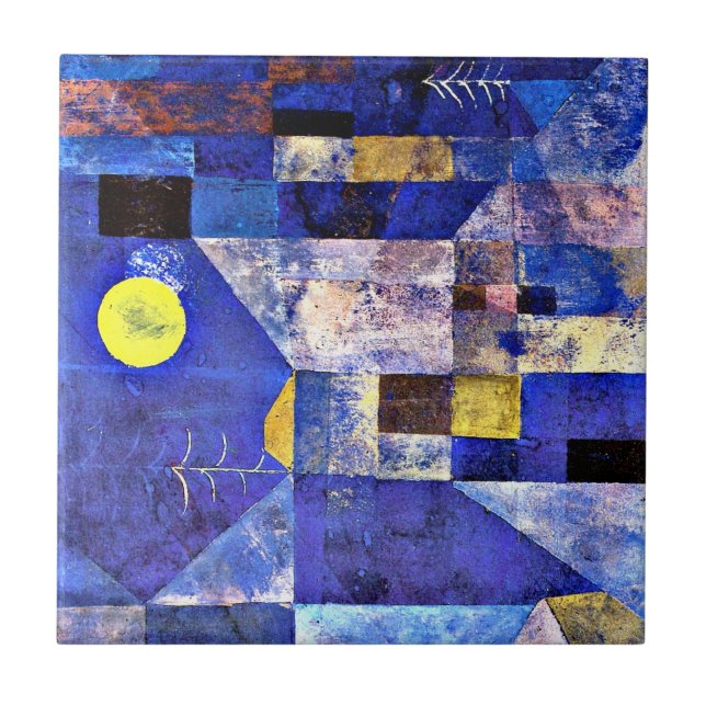 Azulejo De Cerâmica Klee - Lua, pintura de Paul Klee, (Frente)