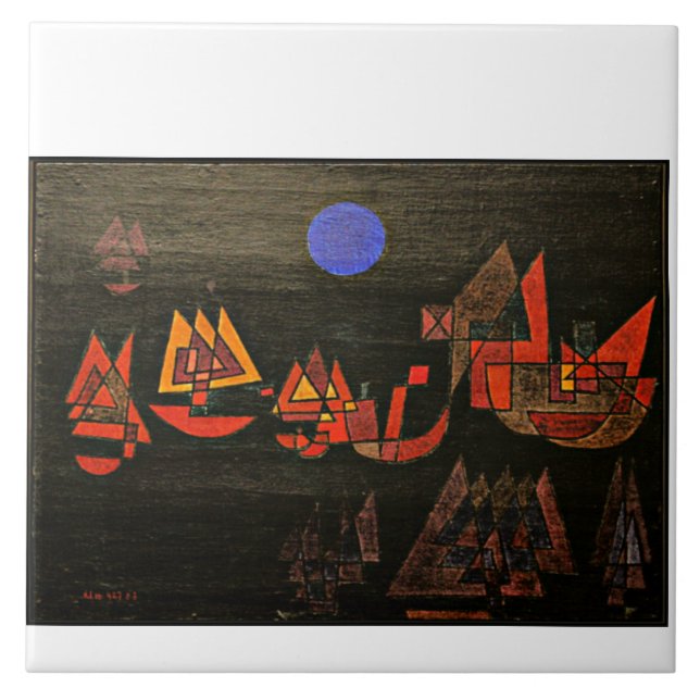 Azulejo De Cerâmica Klee - Navios na Noite (Frente)