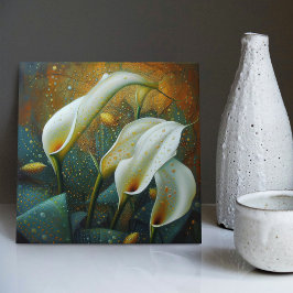 Azulejo De Cerâmica Klimt Ouro Calla Lily Simmbolismo Art Nouveau Ce