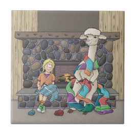 Azulejo De Cerâmica Knitting Alpaca