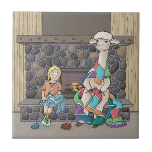 Azulejo De Cerâmica Knitting Alpaca