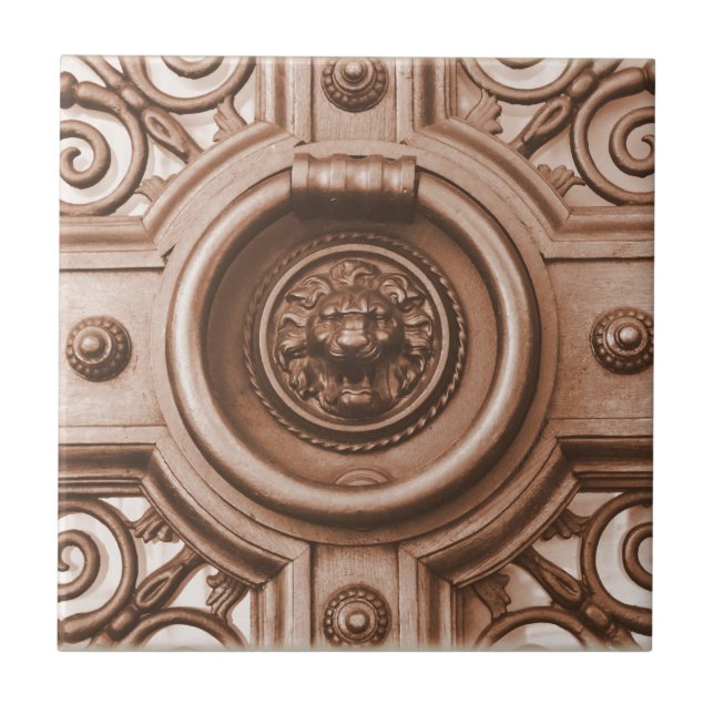 Azulejo De Cerâmica Knock Knock - Antetizador da Porta do Quarto em Ba (Frente)