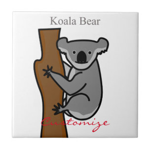 Azulejo De Cerâmica Koala Bear Subindo Árvore Troço_Cove