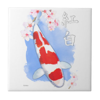 Azulejo De Cerâmica Kohaku Koi