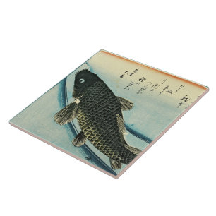 Azulejo De Cerâmica Koi (carpa) - impressão japonês dos peixes de