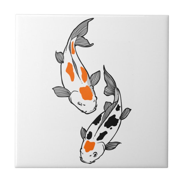 Azulejo De Cerâmica Koi Fish (Frente)