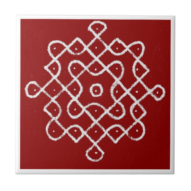 Azulejo De Cerâmica Kolam Rangoli (Frente)